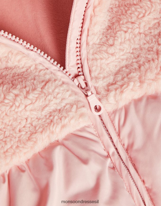 הַלבָּשָׁה Monsoon מעיל סקלופ של borg ורוד (ורוד חיוור) ילדה HTJ0TZ1570