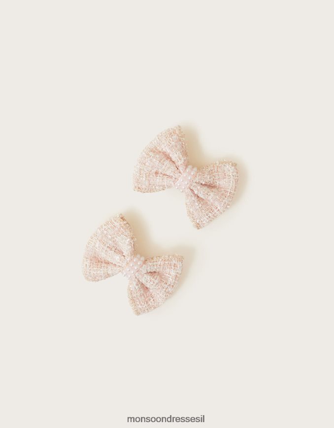 אבזר Monsoon קליפסים לשיער קשת boucle pearl סט של שניים אופנה ילדה HTJ0TZ1679