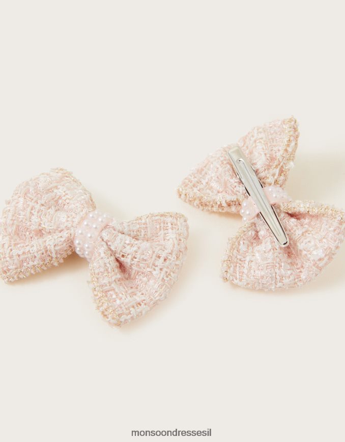 אבזר Monsoon קליפסים לשיער קשת boucle pearl סט של שניים אופנה ילדה HTJ0TZ1679