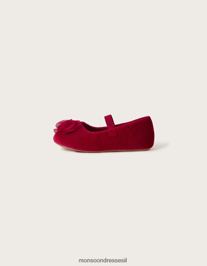 הַנעָלָה Monsoon נעלי הליכון מקטיפה של cancan אדומות אָדוֹם יְלָדִים HTJ0TZ2310