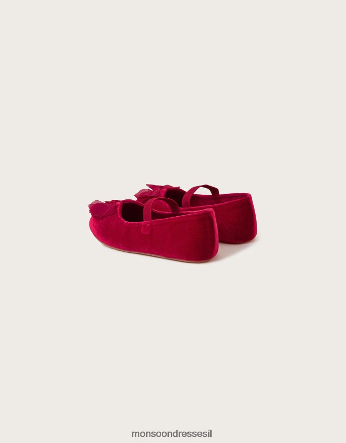 הַנעָלָה Monsoon נעלי הליכון מקטיפה של cancan אדומות אָדוֹם יְלָדִים HTJ0TZ2310