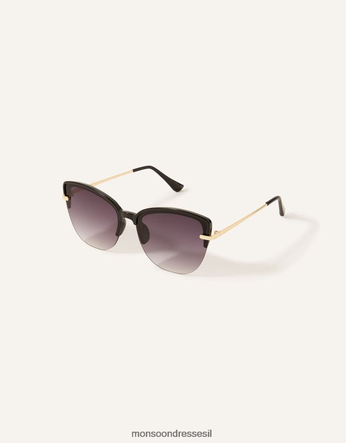 אבזר Monsoon משקפי שמש cateye ללא שוליים ממתכת מסוגנן נשים HTJ0TZ1428