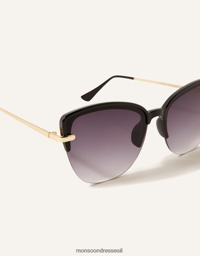 אבזר Monsoon משקפי שמש cateye ללא שוליים ממתכת מסוגנן נשים HTJ0TZ1428