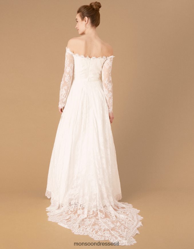 הַלבָּשָׁה Monsoon שמלת מקסי תחרה של cecily bridal bardot שֶׁנהָב נשים HTJ0TZ1131