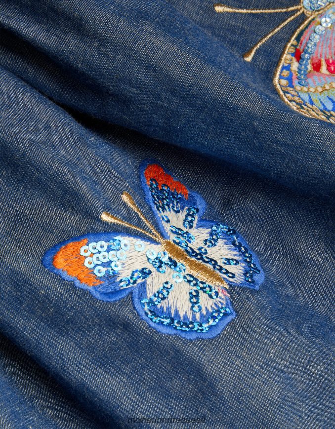 הַלבָּשָׁה Monsoon חצאית פרפר של chambray כְּחוֹל ילדה HTJ0TZ1807