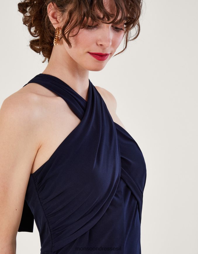 הַלבָּשָׁה Monsoon שמלת מקסי קרוסאובר clo כחול (צי) נשים HTJ0TZ209