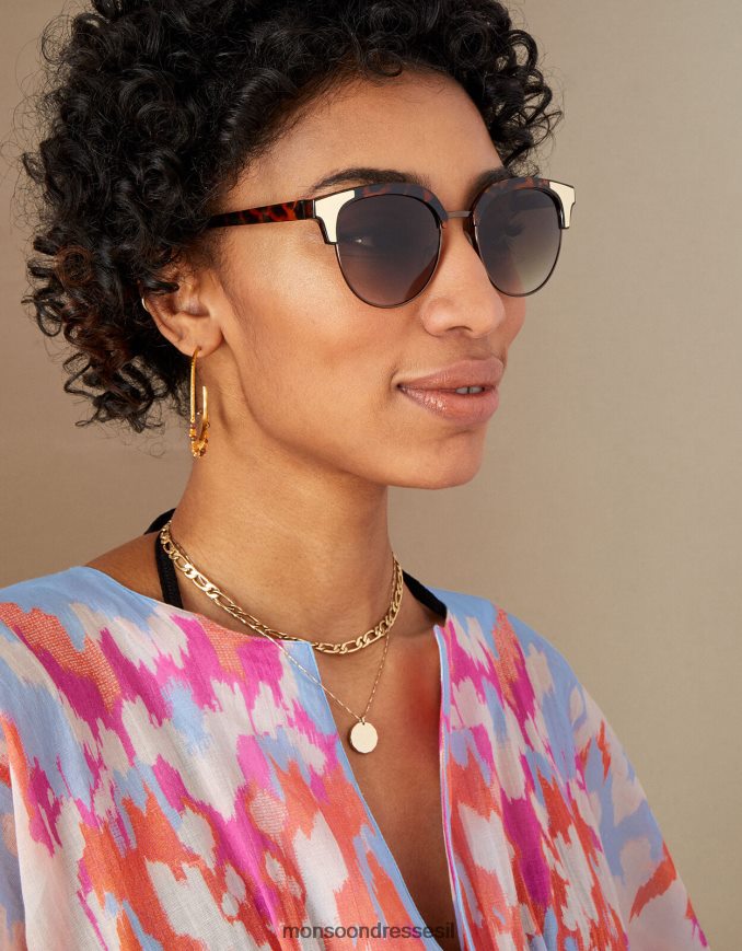 אבזר Monsoon משקפי שמש של clubmaster בצבע חום חום נשים HTJ0TZ2782