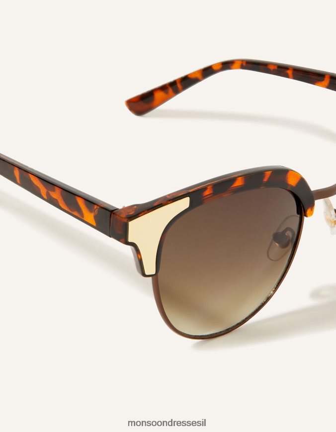 אבזר Monsoon משקפי שמש של clubmaster בצבע חום חום נשים HTJ0TZ2782