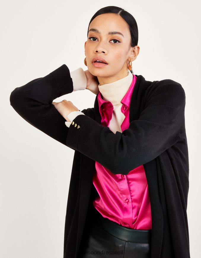 הַלבָּשָׁה Monsoon צעיף coatigan עם lenzing ecovero שָׁחוֹר נשים HTJ0TZ775