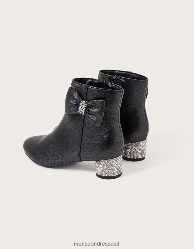 הַנעָלָה Monsoon מגף קשת מסנוור של diana שָׁחוֹר ילדה HTJ0TZ2332