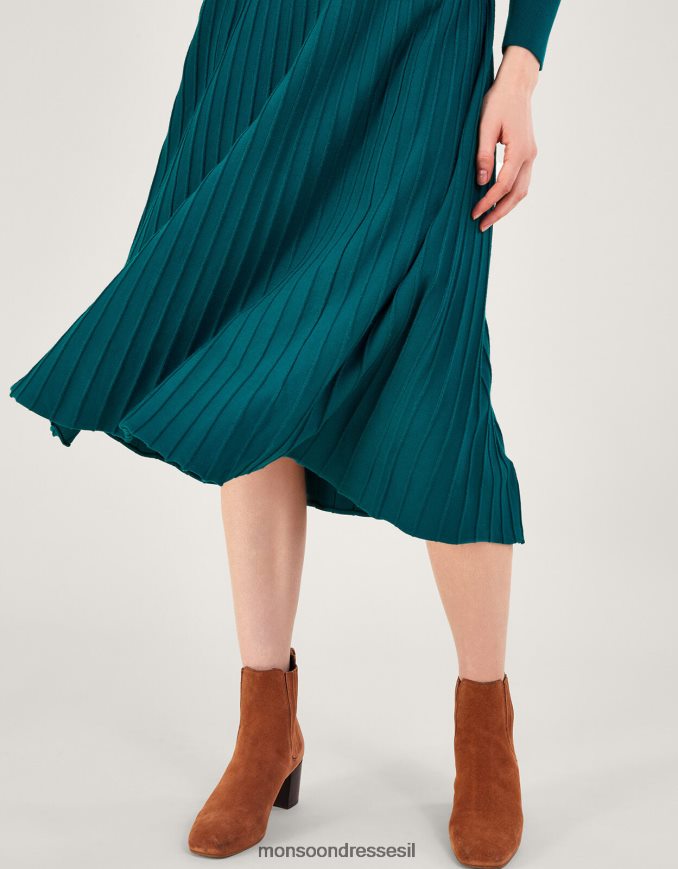 הַלבָּשָׁה Monsoon שמלת מידי עם גזרת קפלים עם צווארון חתוך עם ecovero טַוָס נשים HTJ0TZ119