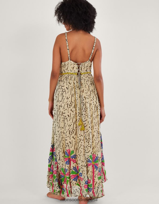 הַלבָּשָׁה Monsoon שמלה בהדפס מטפחת עם ecovero צהוב נשים HTJ0TZ324