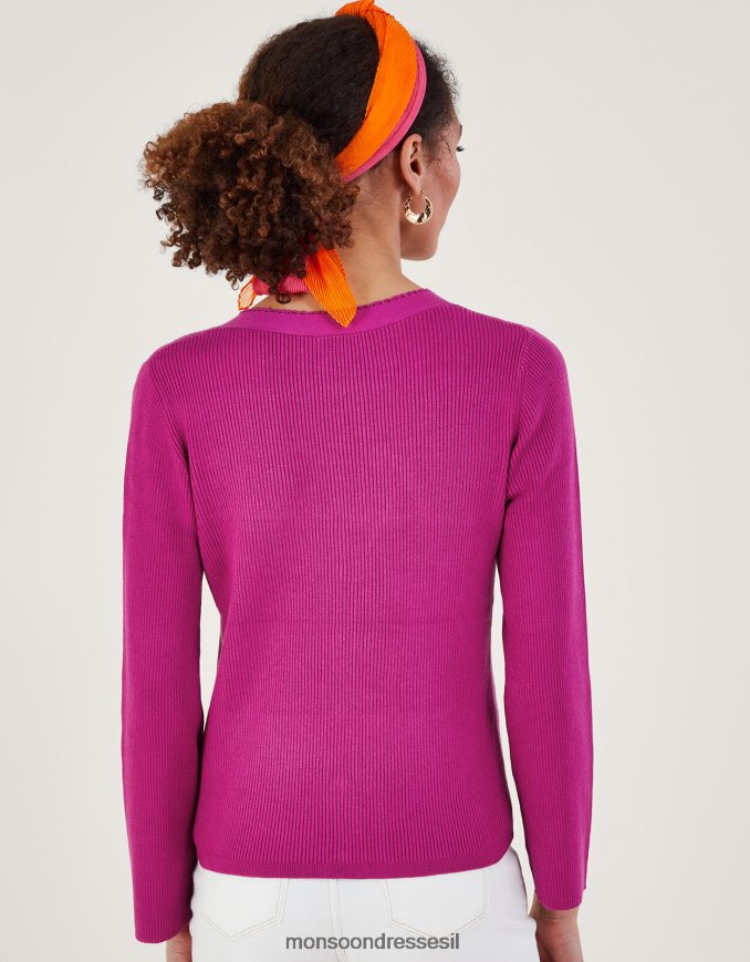 הַלבָּשָׁה Monsoon קרדיגן כפתורי קרושה עם ecovero lenzing וָרוֹד נשים HTJ0TZ214