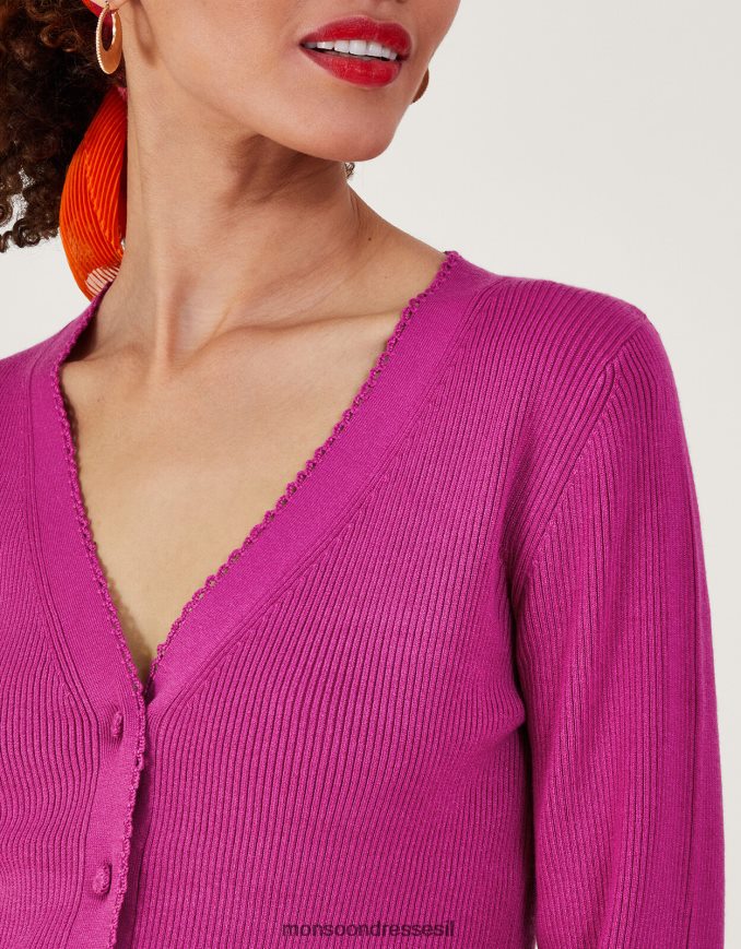 הַלבָּשָׁה Monsoon קרדיגן כפתורי קרושה עם ecovero lenzing וָרוֹד נשים HTJ0TZ214