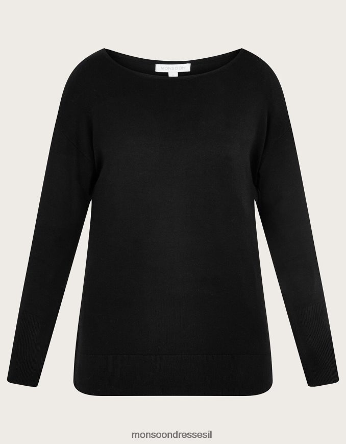 הַלבָּשָׁה Monsoon מגשר עם רוכסן חתוך עם ecovero lenzing שָׁחוֹר נשים HTJ0TZ372