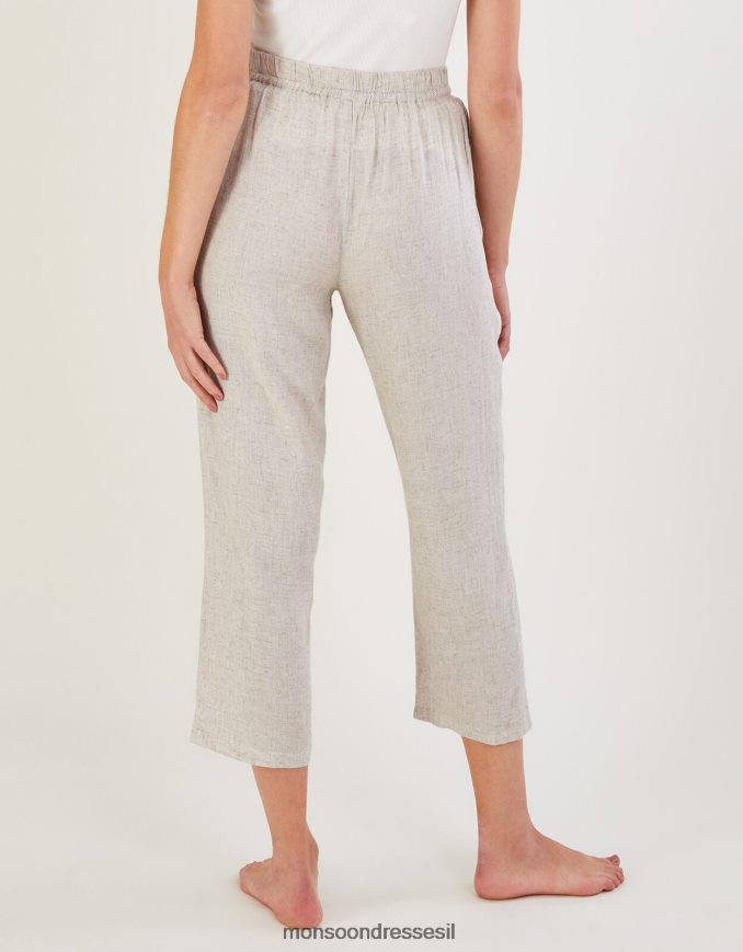 הַלבָּשָׁה Monsoon מכנסי קרופ חלקים עם ecovero lenzing טִבעִי נשים HTJ0TZ740