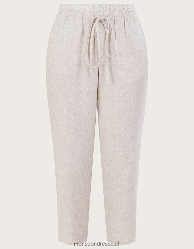 הַלבָּשָׁה Monsoon מכנסי קרופ חלקים עם ecovero lenzing טִבעִי נשים HTJ0TZ740