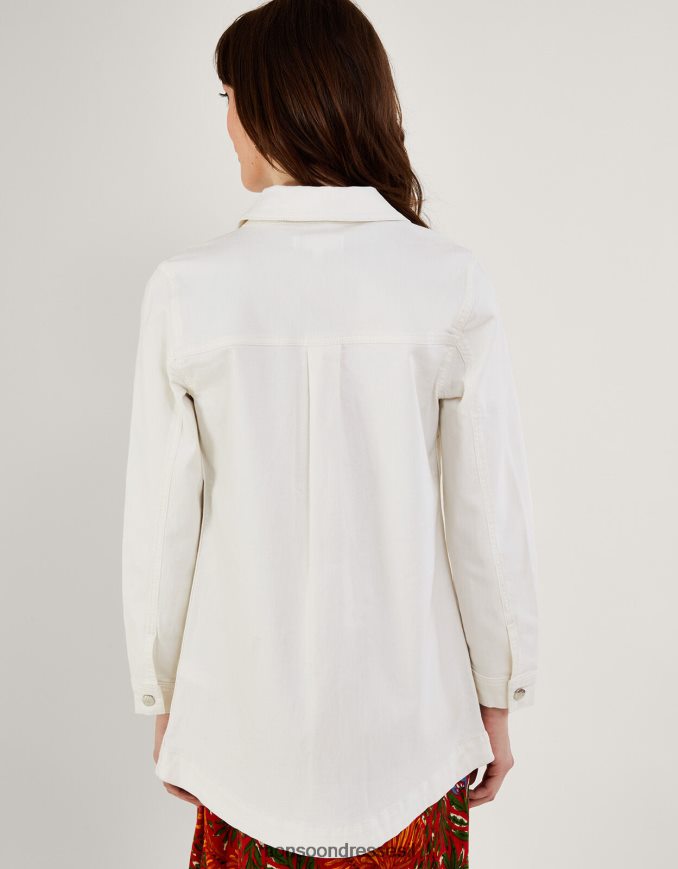 הַלבָּשָׁה Monsoon מעיל ג'ינס מנדי ארוך טבעי (ecru) נשים HTJ0TZ260