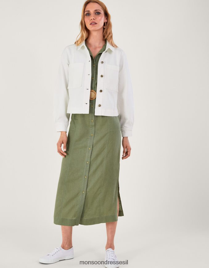 הַלבָּשָׁה Monsoon ז'קט ג'ינס קצר טבעי (ecru) נשים HTJ0TZ947