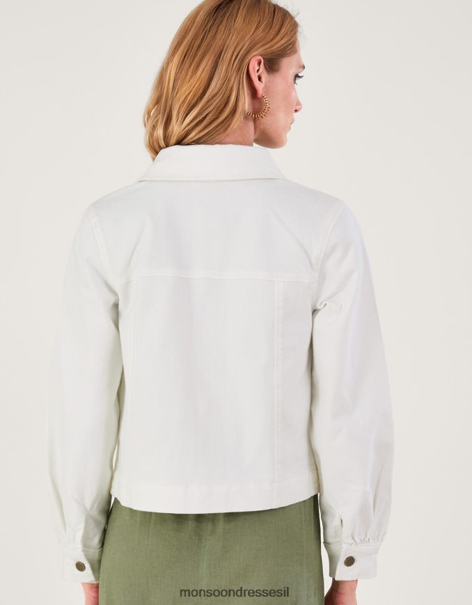 הַלבָּשָׁה Monsoon ז'קט ג'ינס קצר טבעי (ecru) נשים HTJ0TZ947