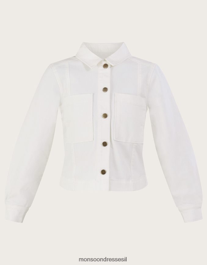 הַלבָּשָׁה Monsoon ז'קט ג'ינס קצר טבעי (ecru) נשים HTJ0TZ947