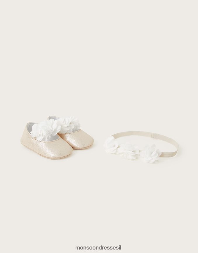 הַנעָלָה Monsoon מגפונים וסט בנדו של בייבי ella corsage זהב יְלָדִים HTJ0TZ2376