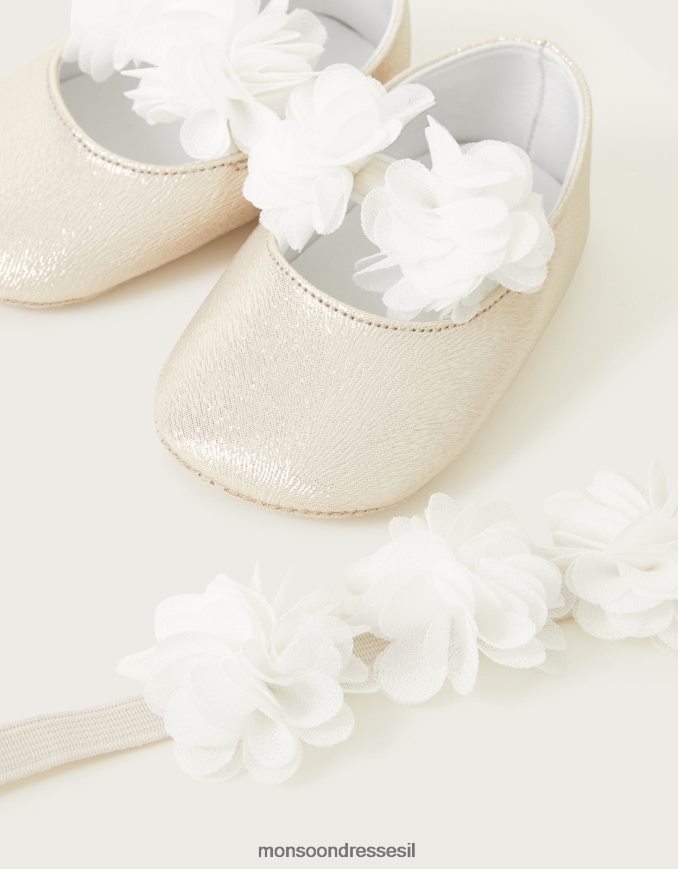 הַנעָלָה Monsoon מגפונים וסט בנדו של בייבי ella corsage זהב יְלָדִים HTJ0TZ2376