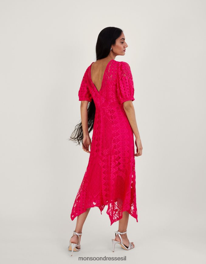 הַלבָּשָׁה Monsoon שמלת שולי מכפלת תחרה embeth וָרוֹד נשים HTJ0TZ877