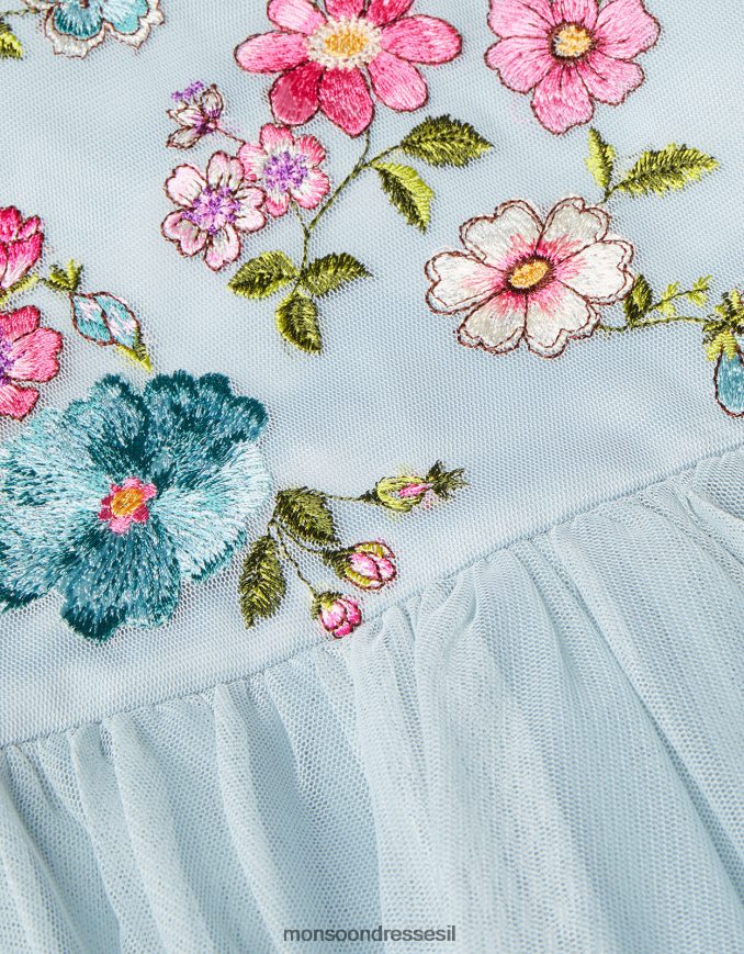 הַלבָּשָׁה Monsoon שמלת שכמייה רקומה של emzy ירוק ילדה HTJ0TZ1975