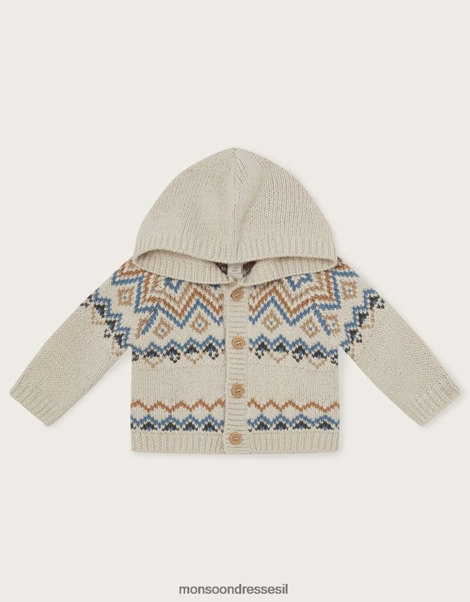 הַלבָּשָׁה Monsoon קרדיגן סרוג של fair isle שֶׁנהָב יְלָדִים HTJ0TZ2249