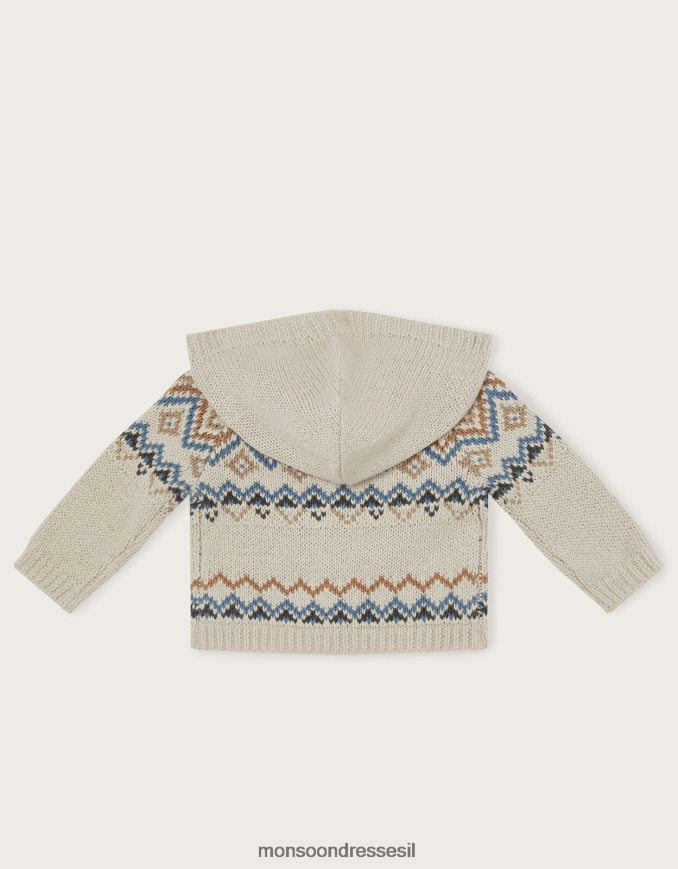 הַלבָּשָׁה Monsoon קרדיגן סרוג של fair isle שֶׁנהָב יְלָדִים HTJ0TZ2249