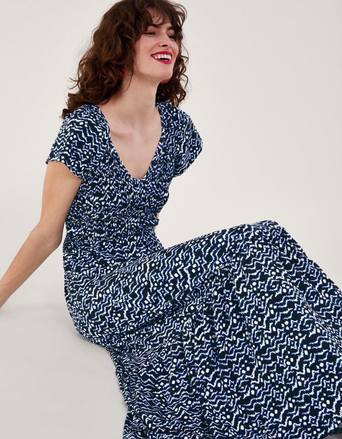 הַלבָּשָׁה Monsoon שמלה משולבת בהדפס gio שָׁחוֹר נשים HTJ0TZ204