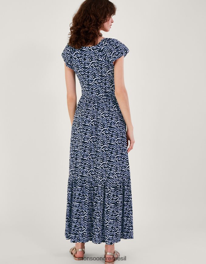 הַלבָּשָׁה Monsoon שמלה משולבת בהדפס gio שָׁחוֹר נשים HTJ0TZ204