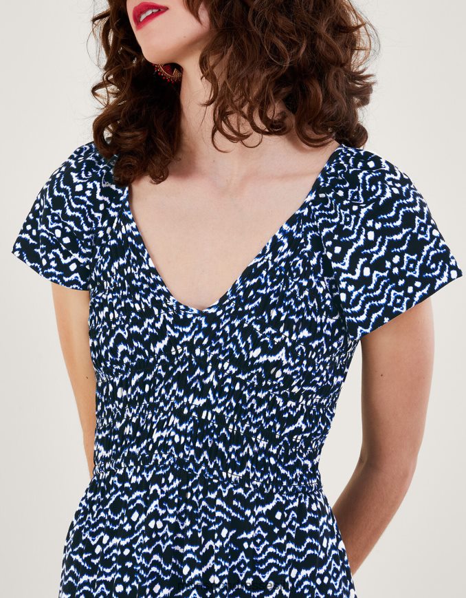 הַלבָּשָׁה Monsoon שמלה משולבת בהדפס gio שָׁחוֹר נשים HTJ0TZ204