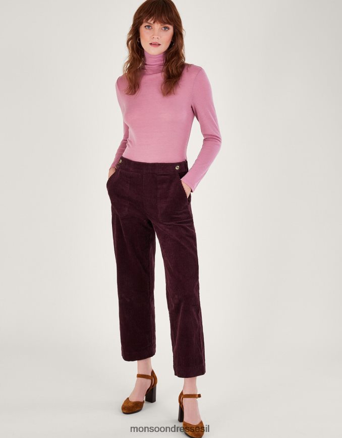 הַלבָּשָׁה Monsoon מכנסי harper cord סגול (שזיף) נשים HTJ0TZ529