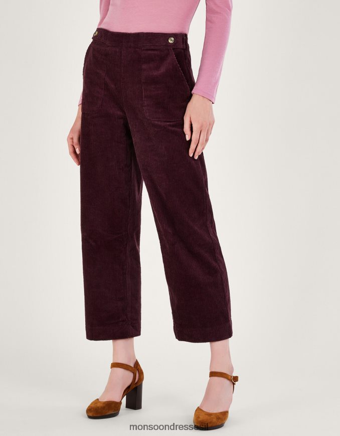 הַלבָּשָׁה Monsoon מכנסי harper cord סגול (שזיף) נשים HTJ0TZ529