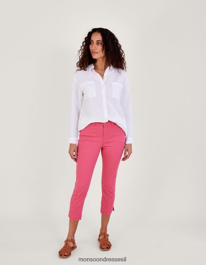 הַלבָּשָׁה Monsoon סקיני ג'ינס של idabella crop עם כותנה בת קיימא וָרוֹד נשים HTJ0TZ729