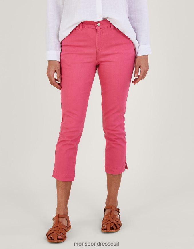 הַלבָּשָׁה Monsoon סקיני ג'ינס של idabella crop עם כותנה בת קיימא וָרוֹד נשים HTJ0TZ729