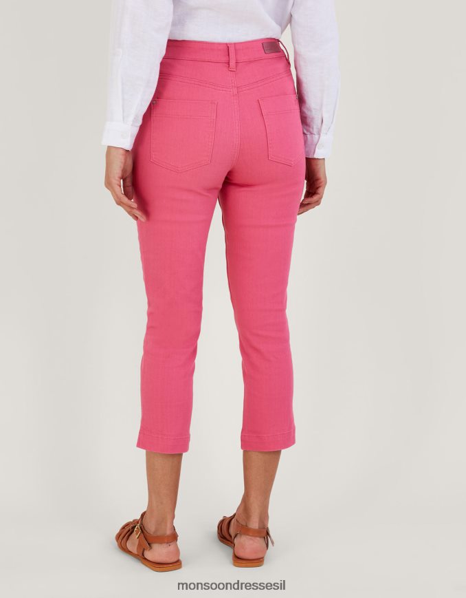 הַלבָּשָׁה Monsoon סקיני ג'ינס של idabella crop עם כותנה בת קיימא וָרוֹד נשים HTJ0TZ729
