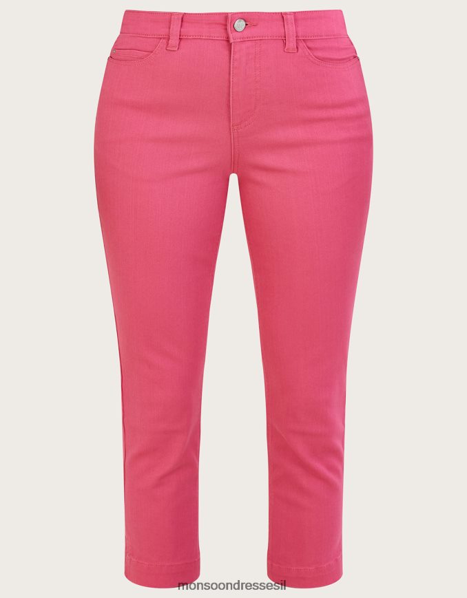 הַלבָּשָׁה Monsoon סקיני ג'ינס של idabella crop עם כותנה בת קיימא וָרוֹד נשים HTJ0TZ729