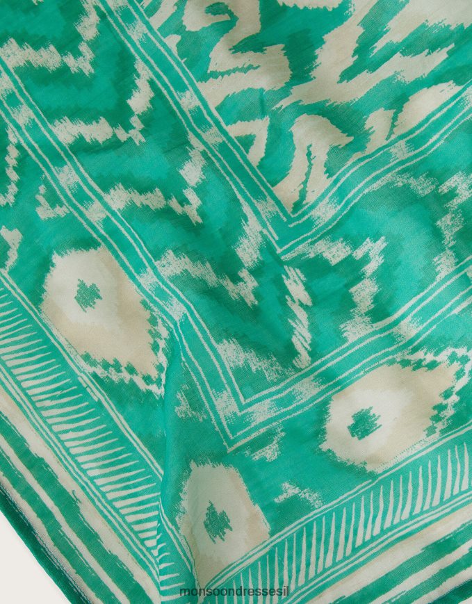 הַלבָּשָׁה Monsoon סרונג הדפס ikat ירוק נשים HTJ0TZ1183