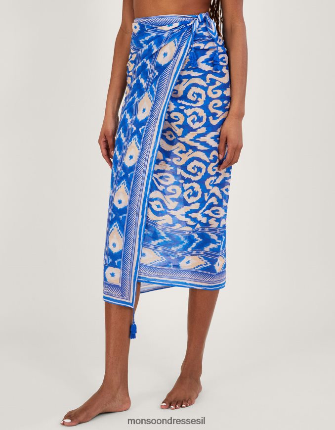 הַלבָּשָׁה Monsoon סרונג הדפס ikat כְּחוֹל נשים HTJ0TZ1184