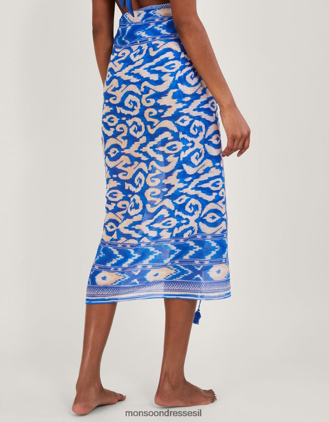 הַלבָּשָׁה Monsoon סרונג הדפס ikat כְּחוֹל נשים HTJ0TZ1184