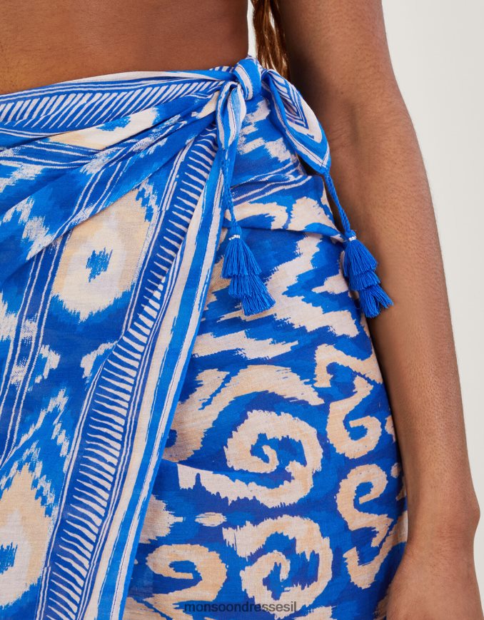 הַלבָּשָׁה Monsoon סרונג הדפס ikat כְּחוֹל נשים HTJ0TZ1184