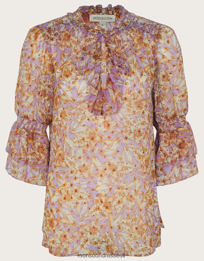 הַלבָּשָׁה Monsoon חולצת מלמלה של keava בפוליאסטר ממוחזר סגול (לילך) נשים HTJ0TZ344