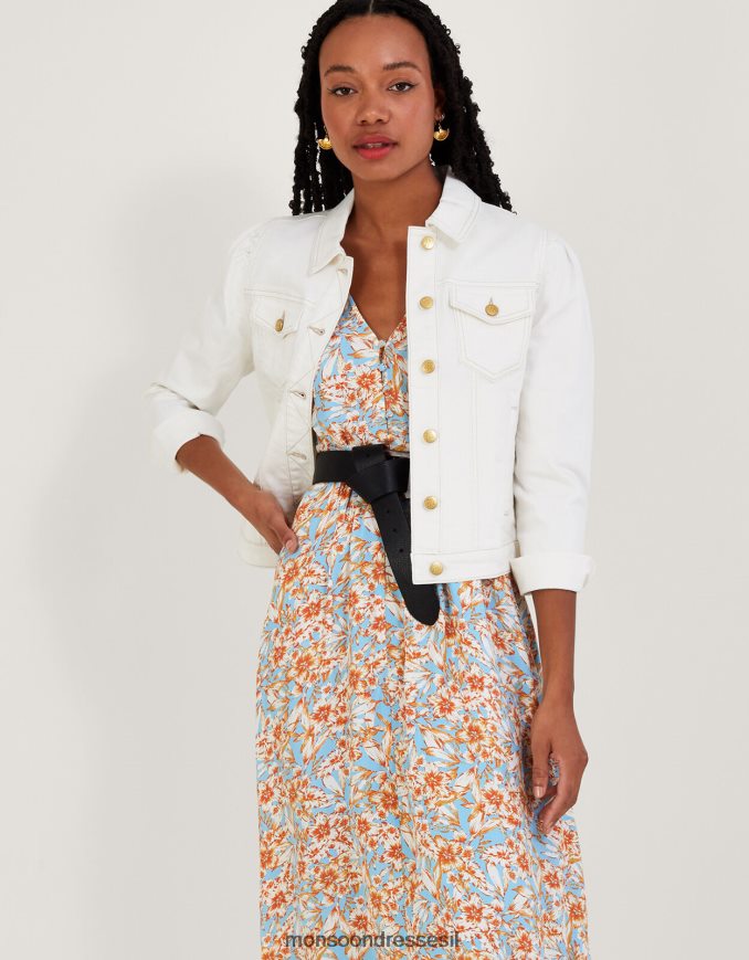 הַלבָּשָׁה Monsoon שמלת תה keava בהדפס פרחוני בוויסקוזה בר-קיימא כְּחוֹל נשים HTJ0TZ770