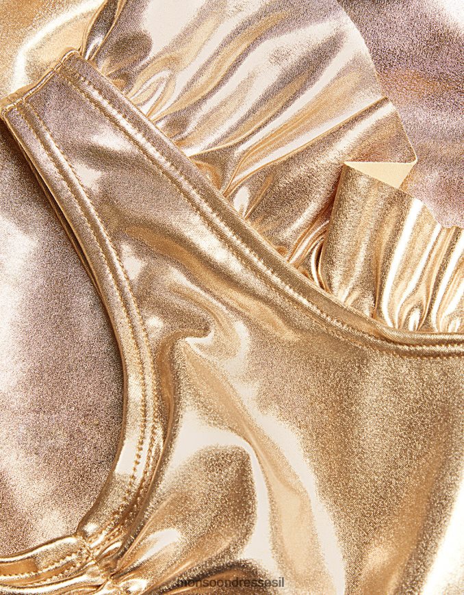 הַלבָּשָׁה Monsoon land of wonder בגד גוף עם שרוול מלמלה זהב ילדה HTJ0TZ1720