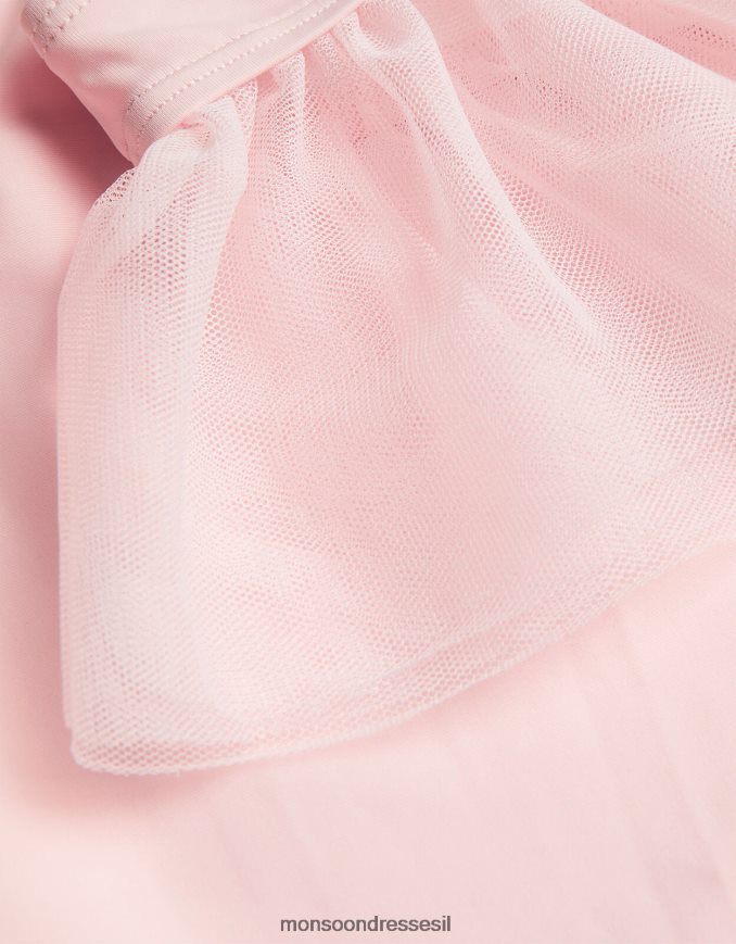 הַלבָּשָׁה Monsoon land of wonder בגד גוף עם שרוול מלמלה ורוד (ורוד חיוור) ילדה HTJ0TZ1842