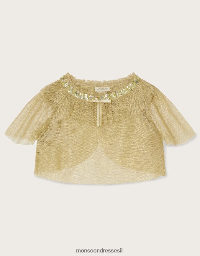 הַלבָּשָׁה Monsoon מעיל שכמיית טול קצר של land of wonder זהב ילדה HTJ0TZ1845