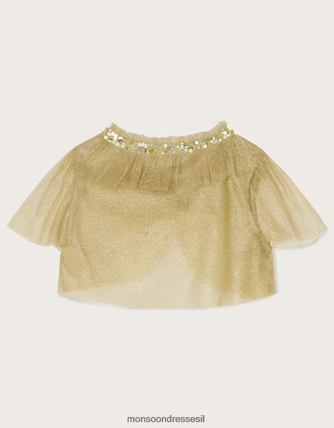 הַלבָּשָׁה Monsoon מעיל שכמיית טול קצר של land of wonder זהב ילדה HTJ0TZ1845